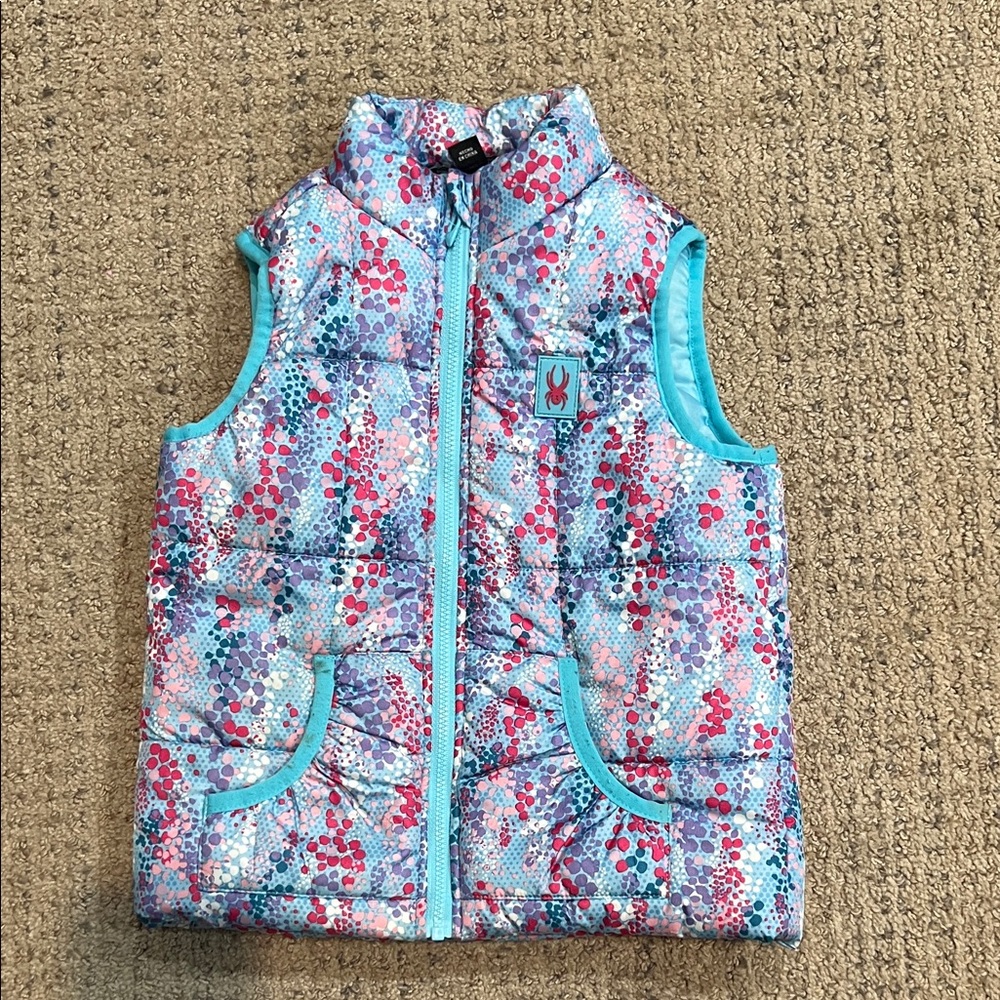 Spyder Kids' Blue and Pink Patterned Vest